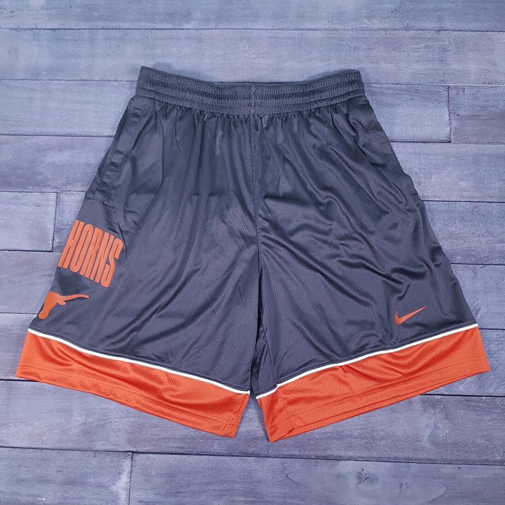 NIKE Texas Longhorns Dri-Fit Mesh Football‎ Shorts Mens Size XL Orange Gray